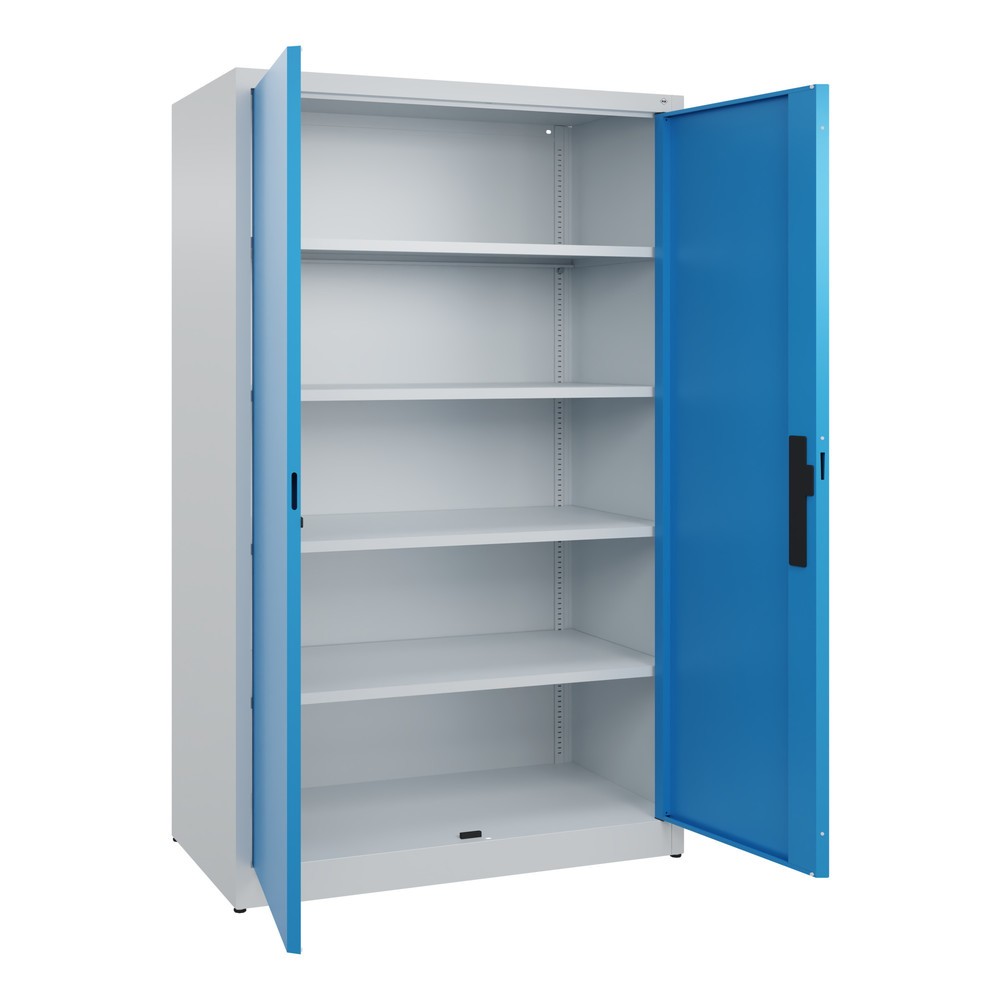 N° de l'image du produit 4 : Armoire à portes battantes C+P, 5 niveaux, H x l x P 1950 x 1 200 x 600 mm, gris clair, bleu clair