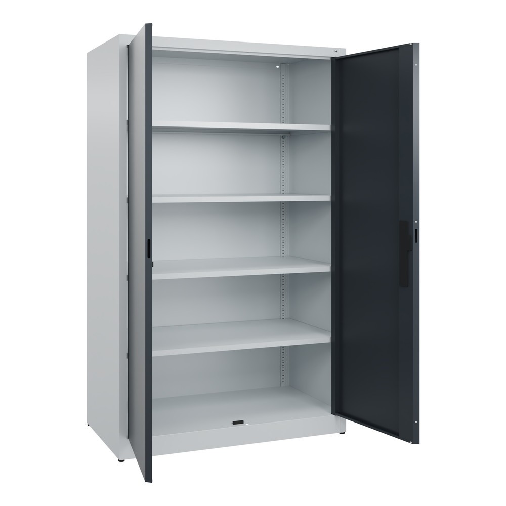N° de l'image du produit 4 : Armoire à portes battantes C+P, 5 niveaux, H x l x P 1950 x 1 200 x 600 mm, gris clair, gris anthracite