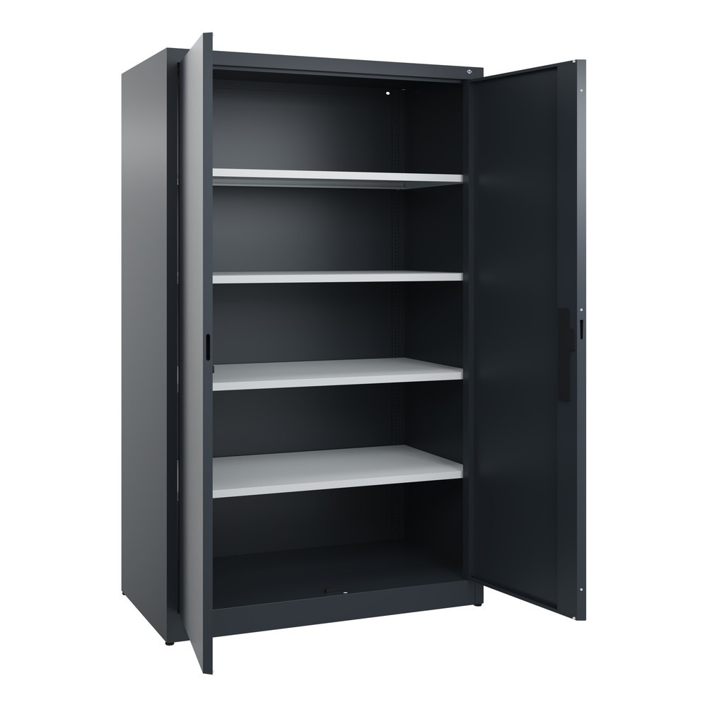 N° de l'image du produit 4 : Armoire à portes battantes C+P, 5 niveaux, H x l x P 1950 x 1 200 x 600 mm, gris anthracite, gris anthracite