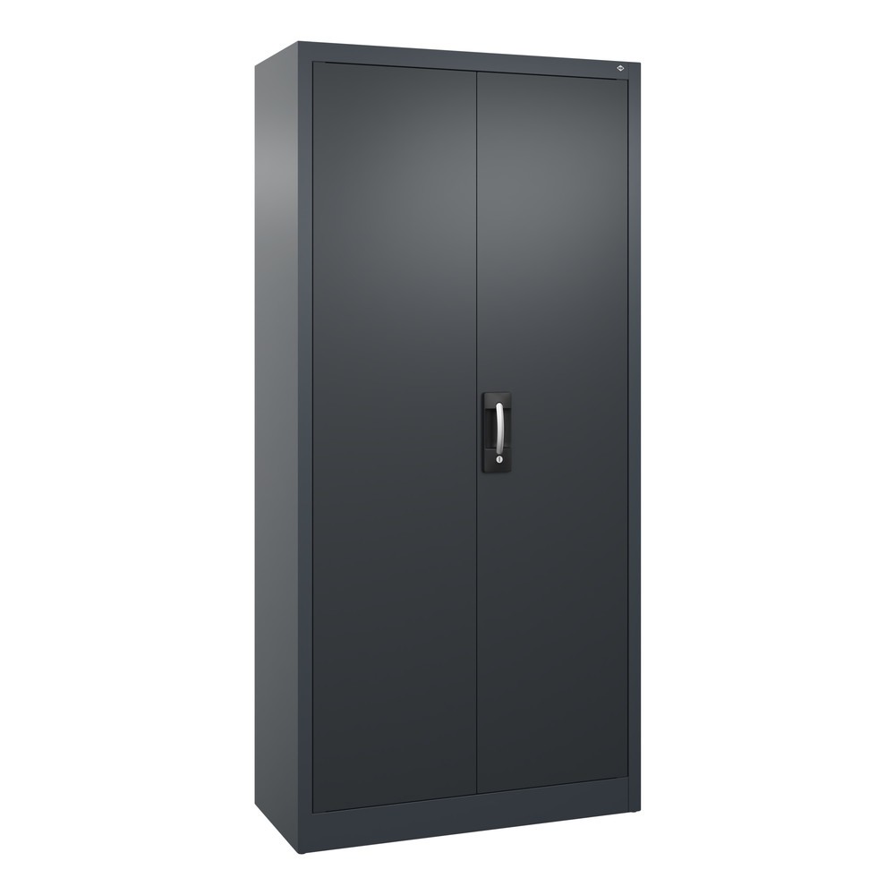 Illustration du produit: Armoire à portes battantes d’atelier C+P avec 4 tablettes, H x l x P 1 950 x 930 x 400 mm, gris anthracite, gris noir