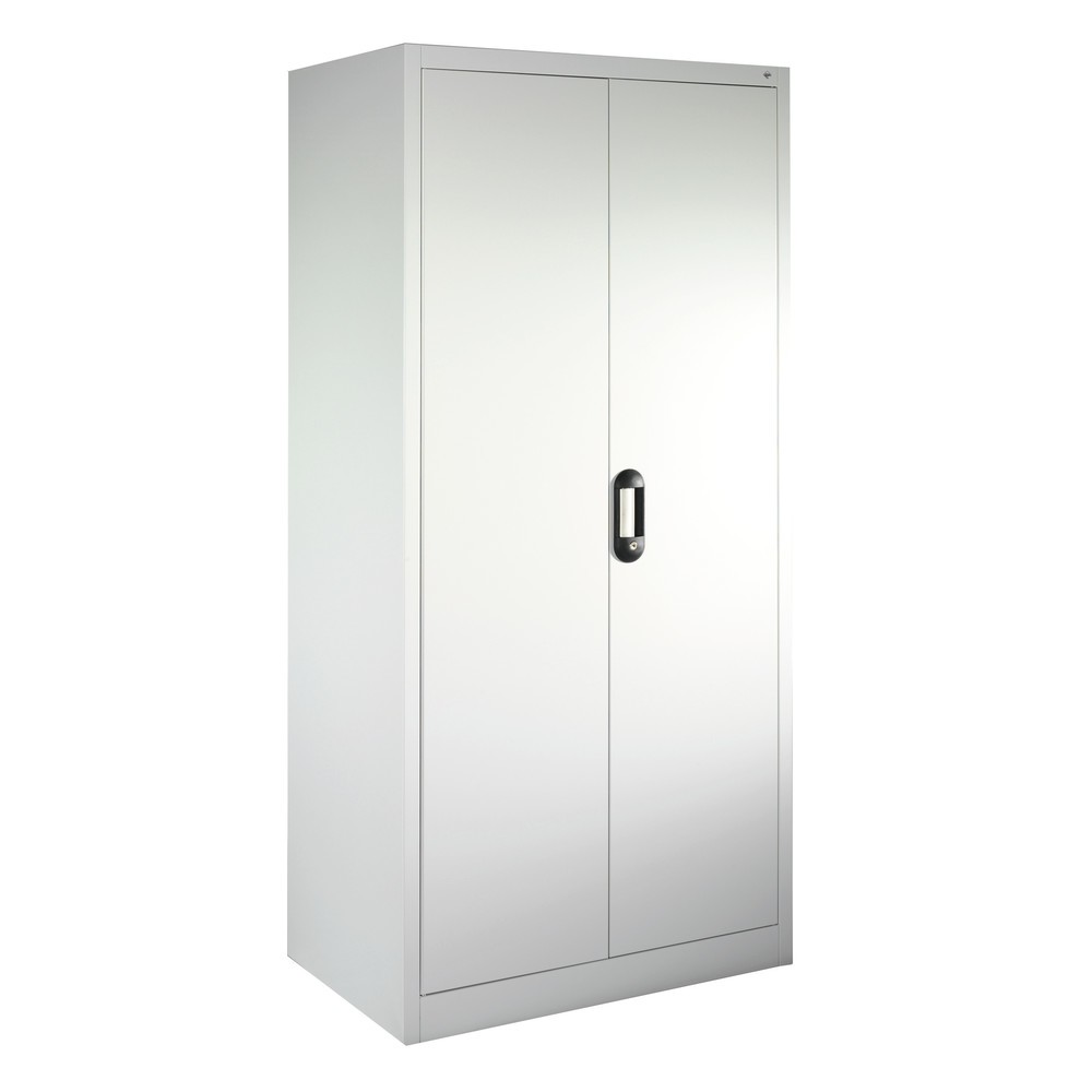 N° de l'image du produit 7 : Armoire à portes battantes d’atelier C+P avec 4 tablettes, H x l x P 1 950 x 930 x 500 mm, gris clair, bleu clair