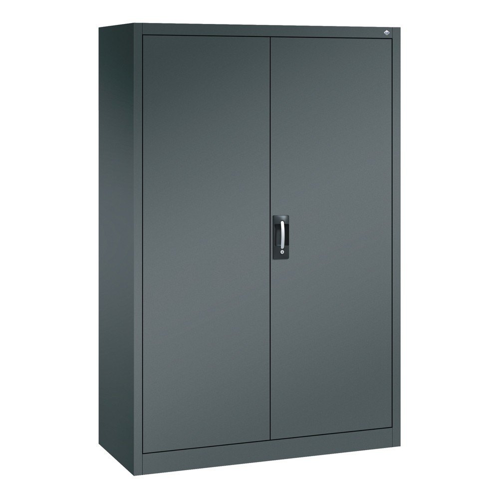 Illustration du produit: Armoire à portes battantes d’atelier C+P avec paroi centrale + 8 tablettes, H x l x P 1 950 x 1 200 x 500 mm, gris anthracite, gris anthracite