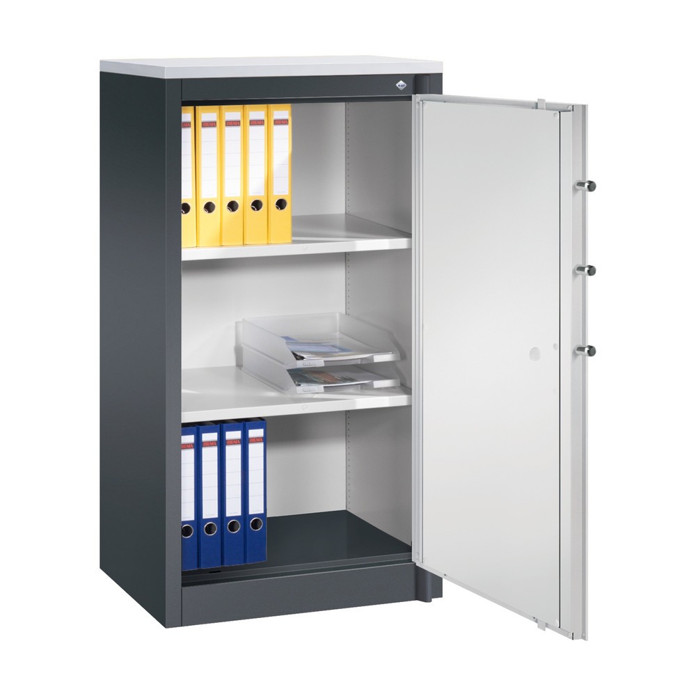 N° de l'image du produit 4 : Armoire à portes battantes de sécurité C+P, 3 niveaux, H x l x P 1 226 x 650 x 500 mm, Gris clair