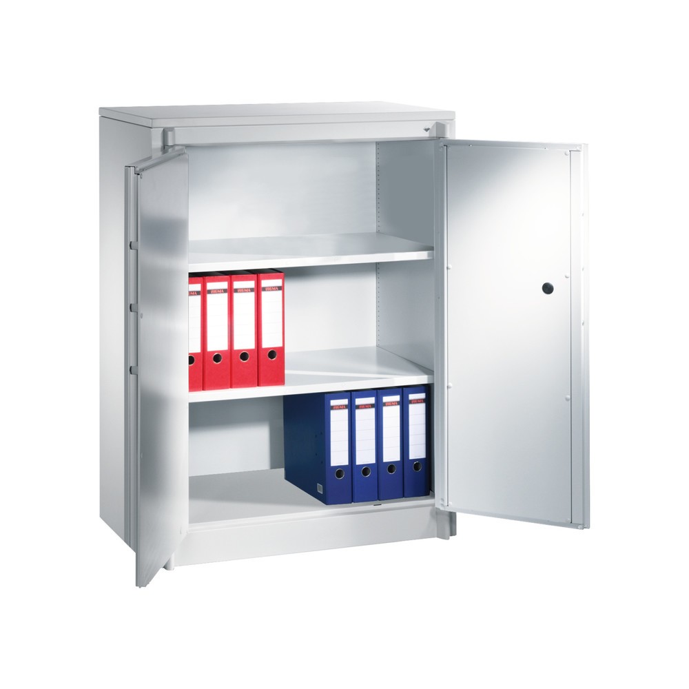 N° de l'image du produit 3 : Armoire à portes battantes de sécurité C+P, 3 niveaux, H x l x P 1 226 x 930 x 500 mm, gris clair/gris clair, Gris clair