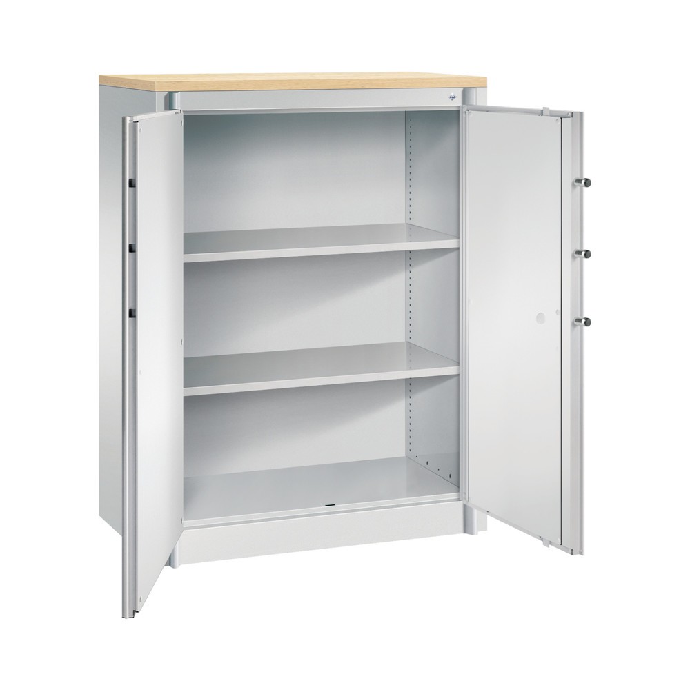 N° de l'image du produit 3 : Armoire à portes battantes de sécurité C+P, 3 niveaux, H x l x P 1 226 x 930 x 500 mm, gris clair/gris clair, Érable