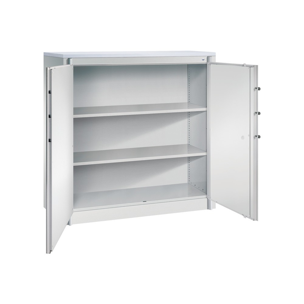 N° de l'image du produit 3 : Armoire à portes battantes de sécurité C+P, 3 niveaux, H x l x P 1 226 x 1 200 x 500 mm, gris clair/gris clair, Gris clair