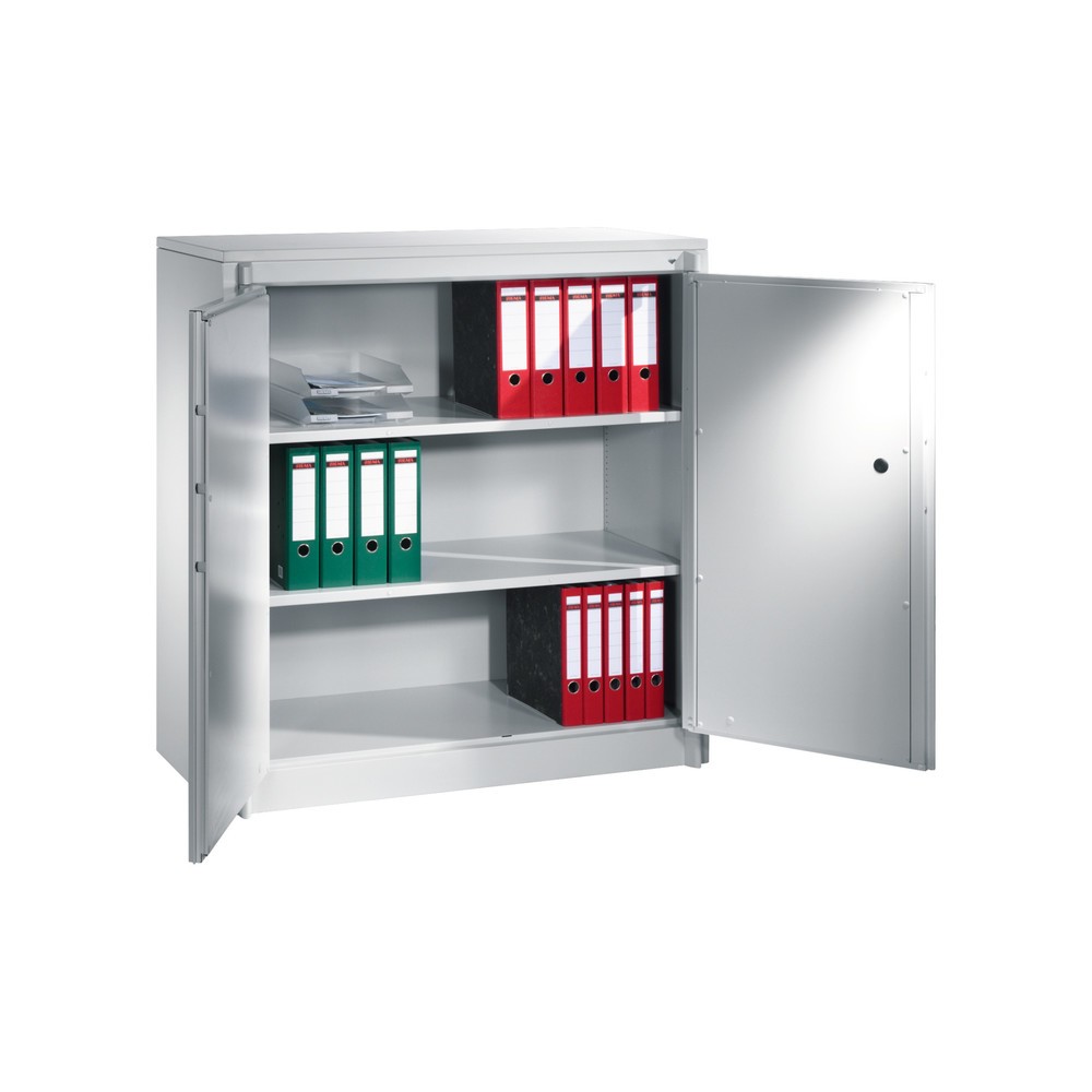 N° de l'image du produit 4 : Armoire à portes battantes de sécurité C+P, 3 niveaux, H x l x P 1 226 x 1 200 x 500 mm, gris clair/gris clair, Gris clair