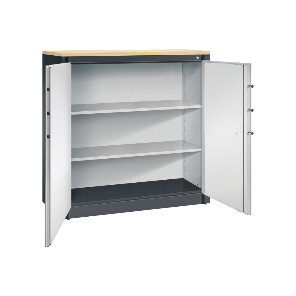 N° de l'image du produit 3 : Armoire à portes battantes de sécurité C+P, 3 niveaux, H x l x P 1 226 x 1 200 x 500 mm, Érable