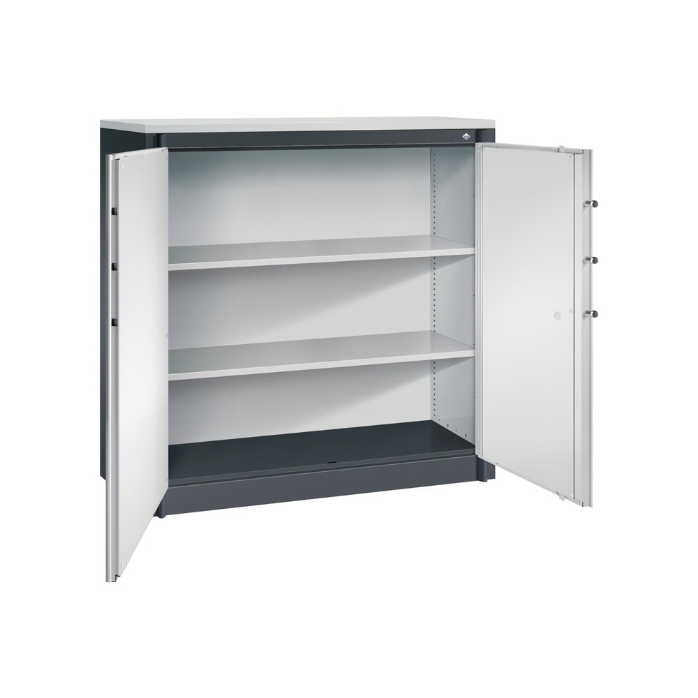 N° de l'image du produit 3 : Armoire à portes battantes de sécurité C+P, 3 niveaux, H x l x P 1 226 x 1 200 x 500 mm, Gris clair