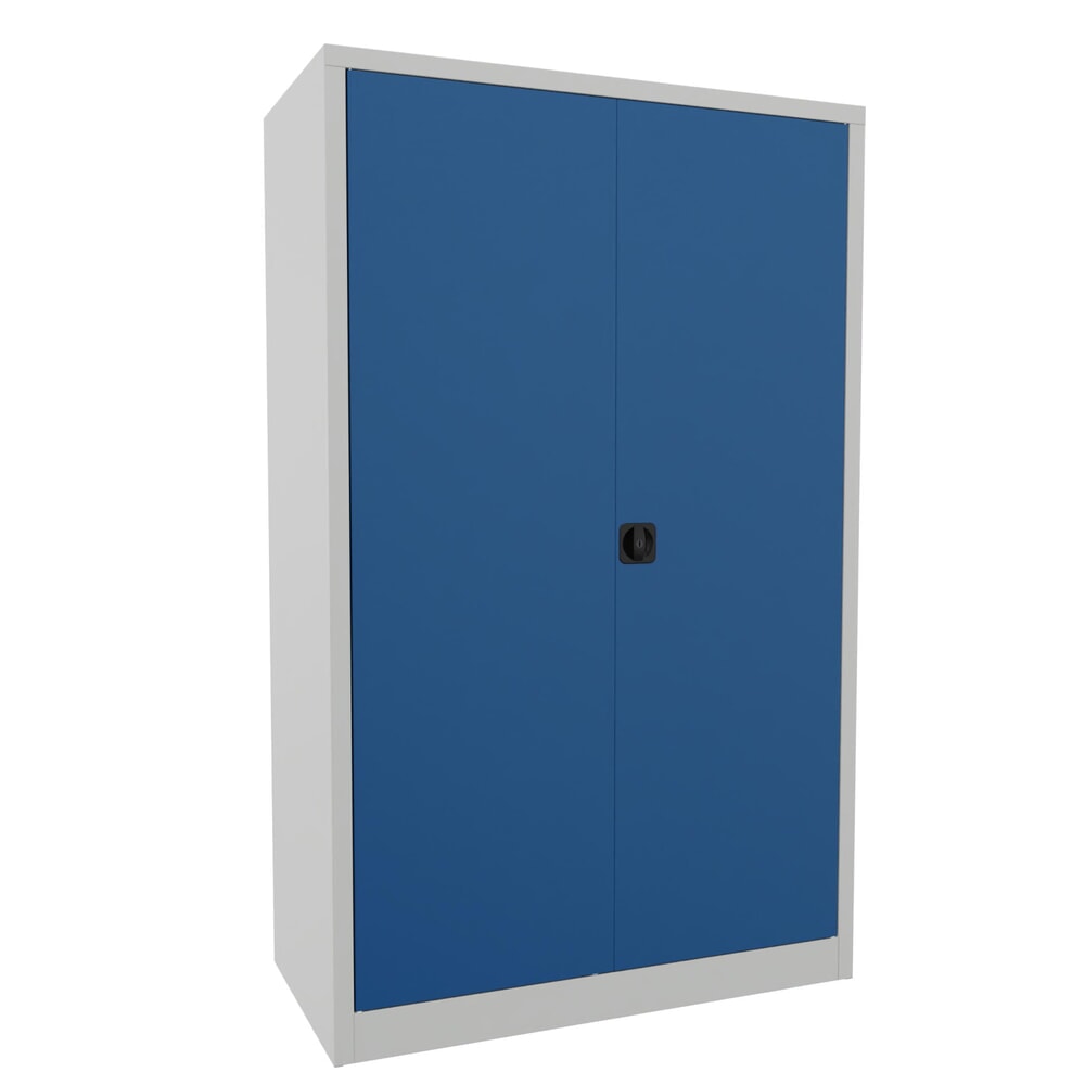 Illustration du produit: Armoire à portes battantes PAVOY, 4 tablettes, H x l x P 1 950 x 1 200 x 600 mm, bleu gentiane, gris clair