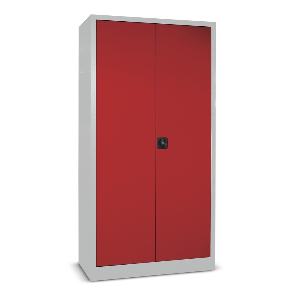 N° de l'image du produit 2 : Armoire à portes battantes PAVOY, 4 tablettes, H x l x P 1 950 x 1 500 x 500 mm, rouge feu, gris clair