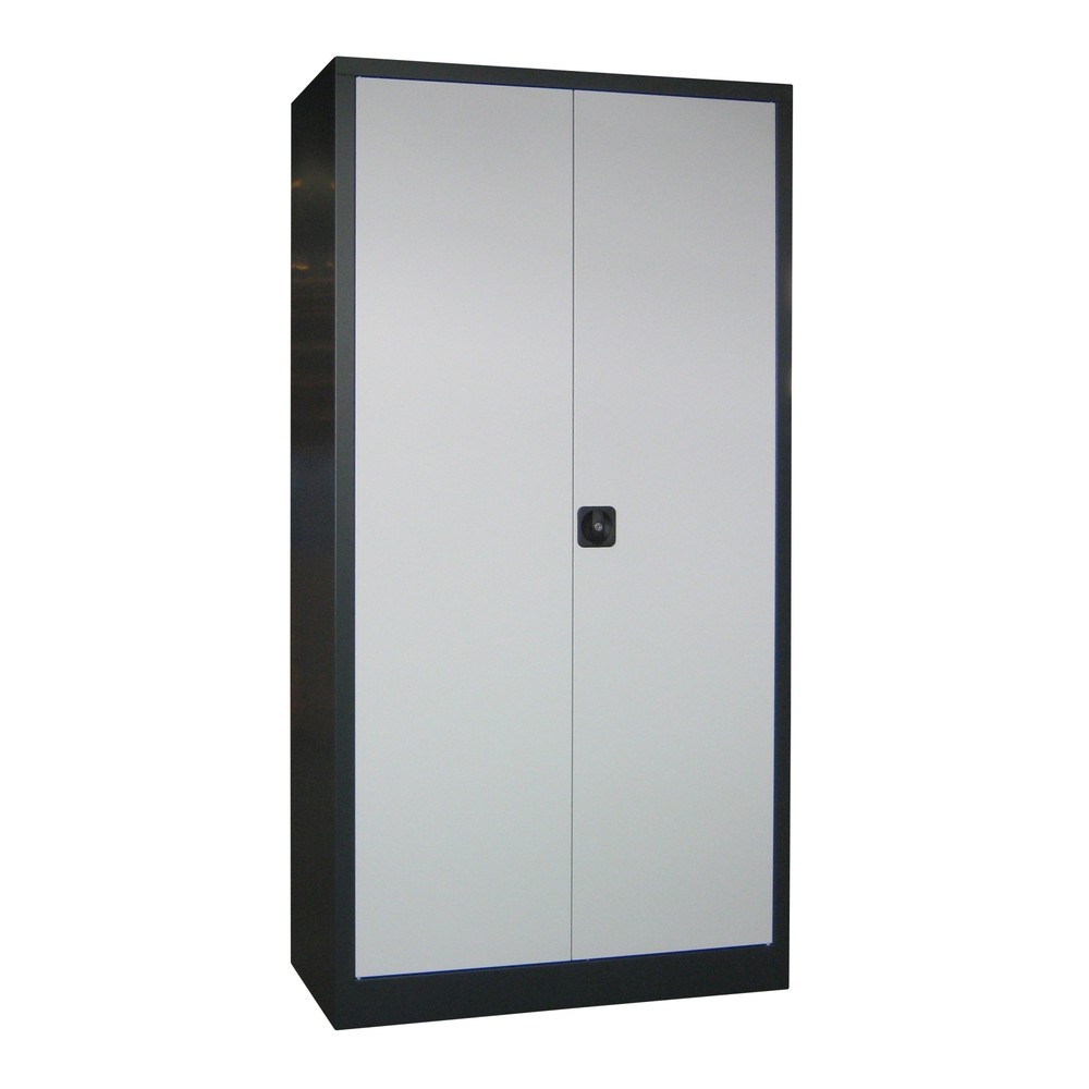 Illustration du produit: Armoire à portes battantes PAVOY, 4 tablettes, H x l x P 1 950 x 1 500 x 500 mm, gris anthracite, gris clair