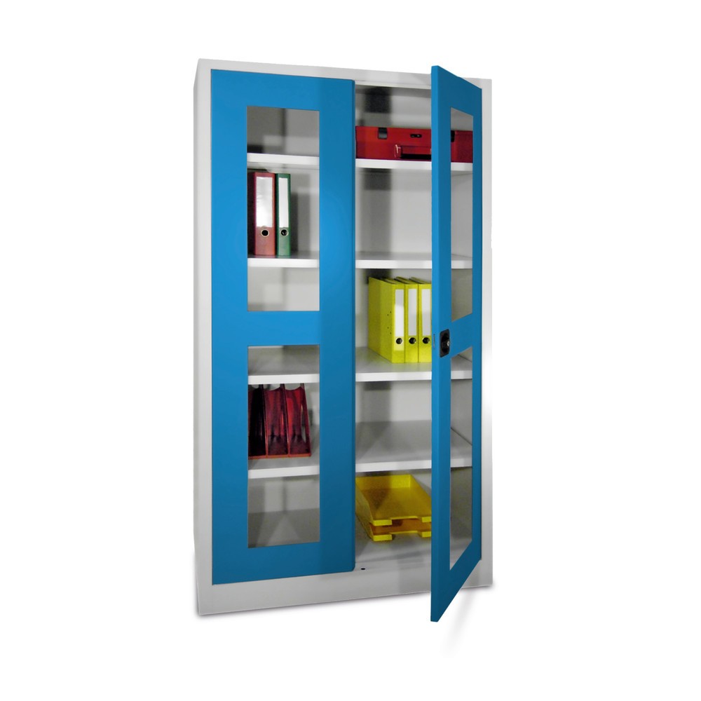 Illustration du produit: Armoire à portes battantes PAVOY avec regards, H x l x P 1 950 x 640 x 400 mm, gris clair, gris clair