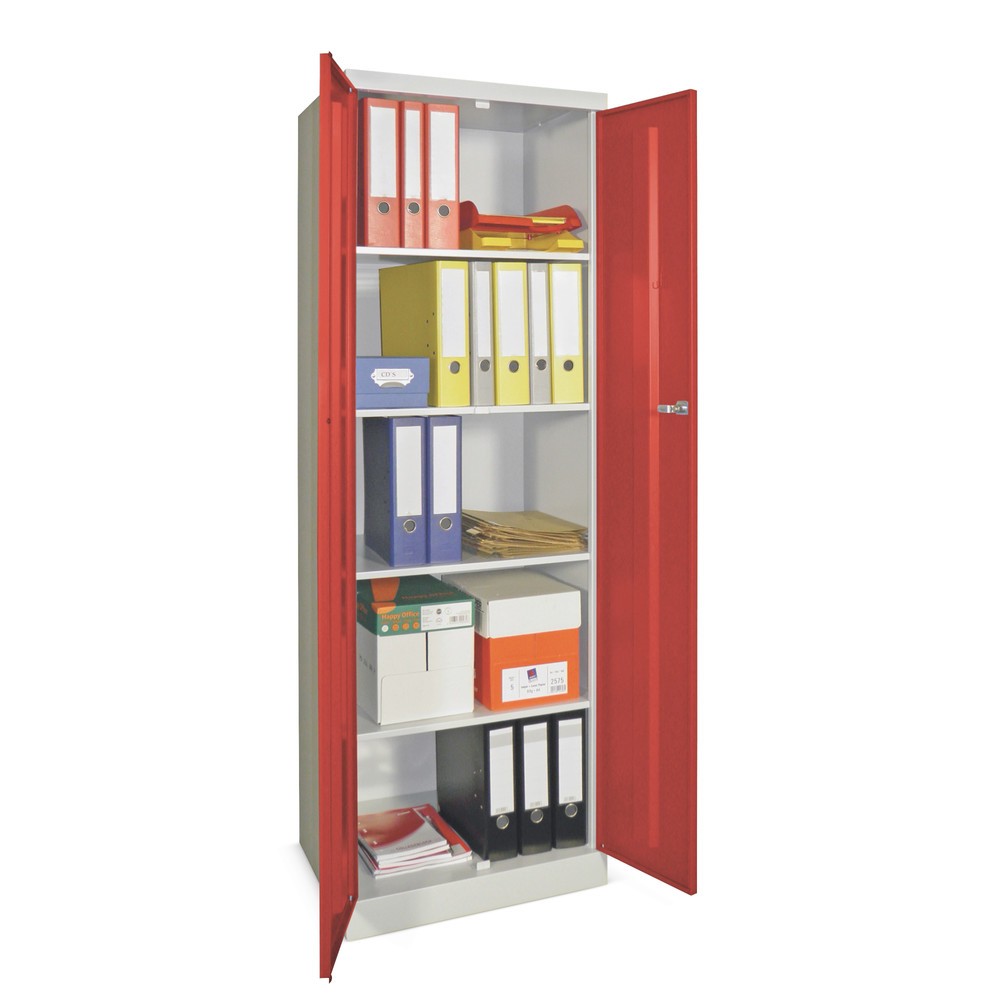 N° de l'image du produit 3 : Armoire à portes battantes PAVOY, H x l x P 1 800 x 600 x 500 mm, rouge feu, gris clair