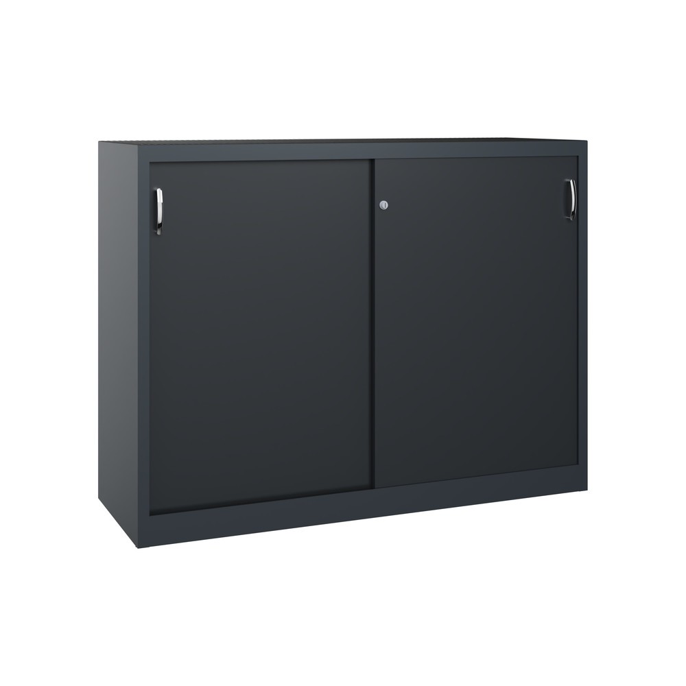 Illustration du produit: Armoire à portes coulissantes pour charges lourdes C+P, H x l x P 1 200 x 1 600 x 500 mm, gris anthracite, gris noir
