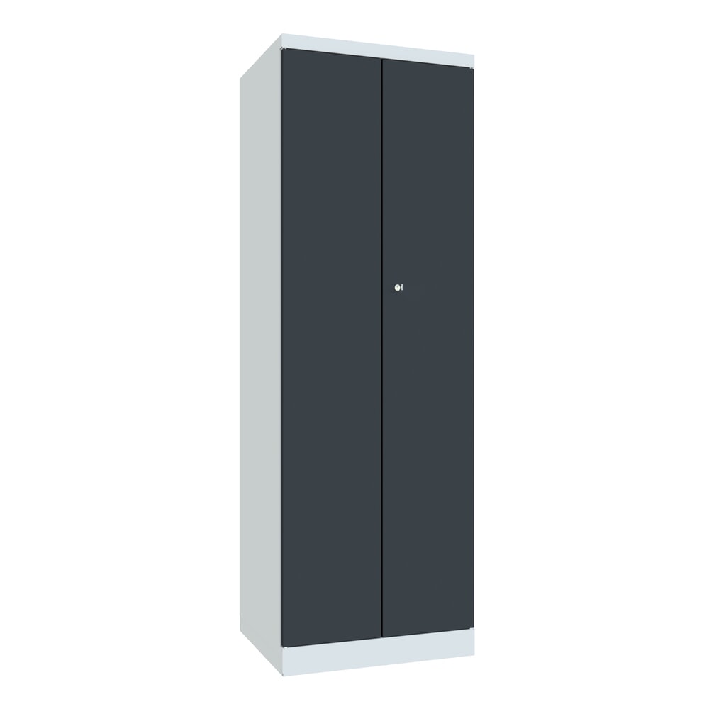 N° de l'image du produit 1 : Armoire à produits d’entretien PAVOY, H x l x P 1 800 x 500 x 600 mm, gris anthracite, gris clair