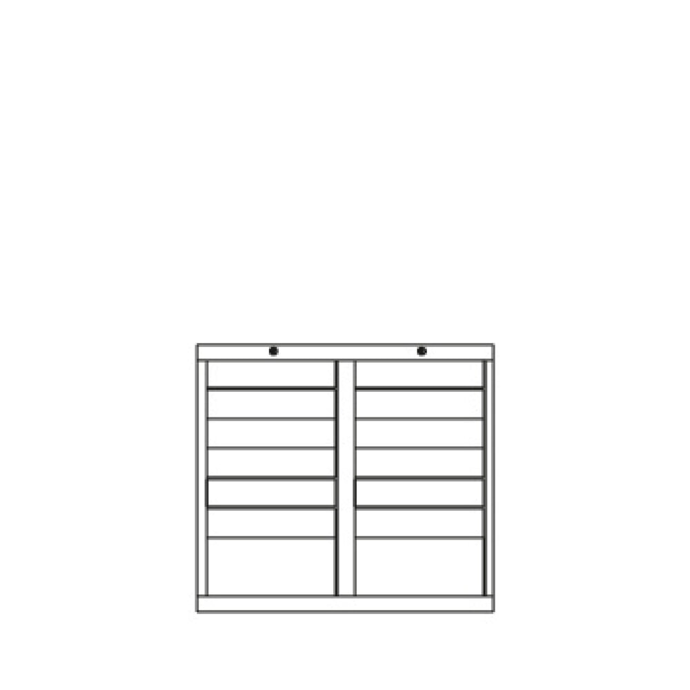 N° de l'image du produit 5 : Armoire à tiroirs légère PAVOY, guidage à coulissement, tiroirs 12 x 100 mm + 2 x 200 mm, largeur 1 000 mm, bleu clair, gris clair