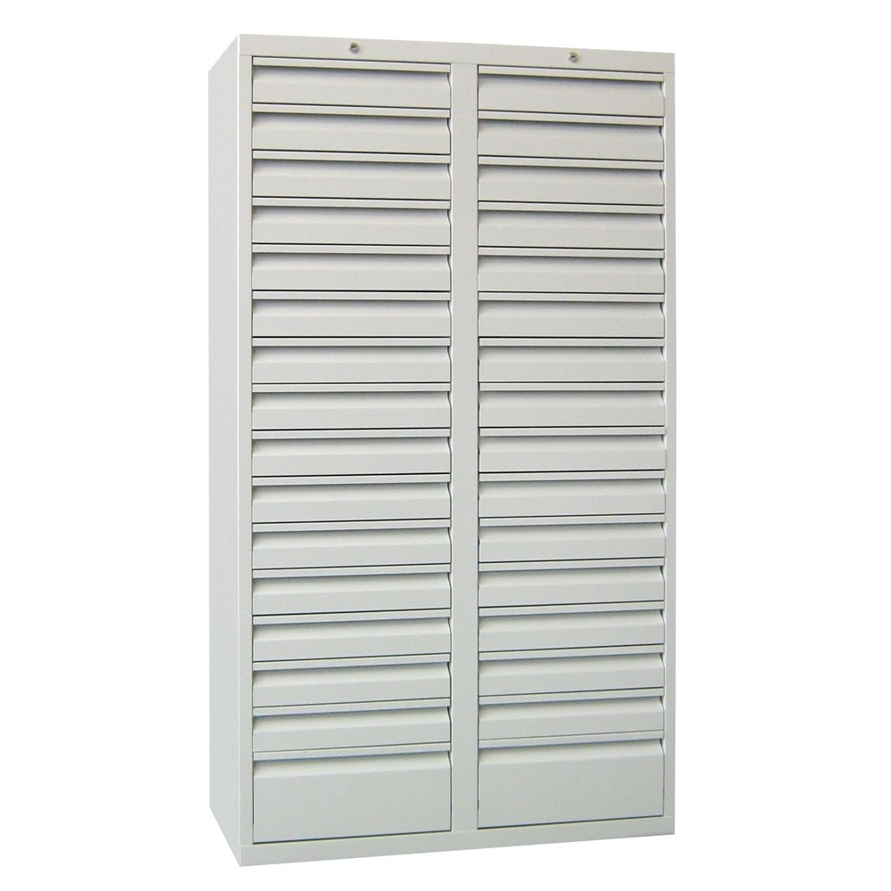 N° de l'image du produit 3 : Armoire à tiroirs légère PAVOY, guidage à coulissement, tiroirs 30 x 100 mm + 2 x 200 mm, largeur 1 000 mm, gris clair, gris clair