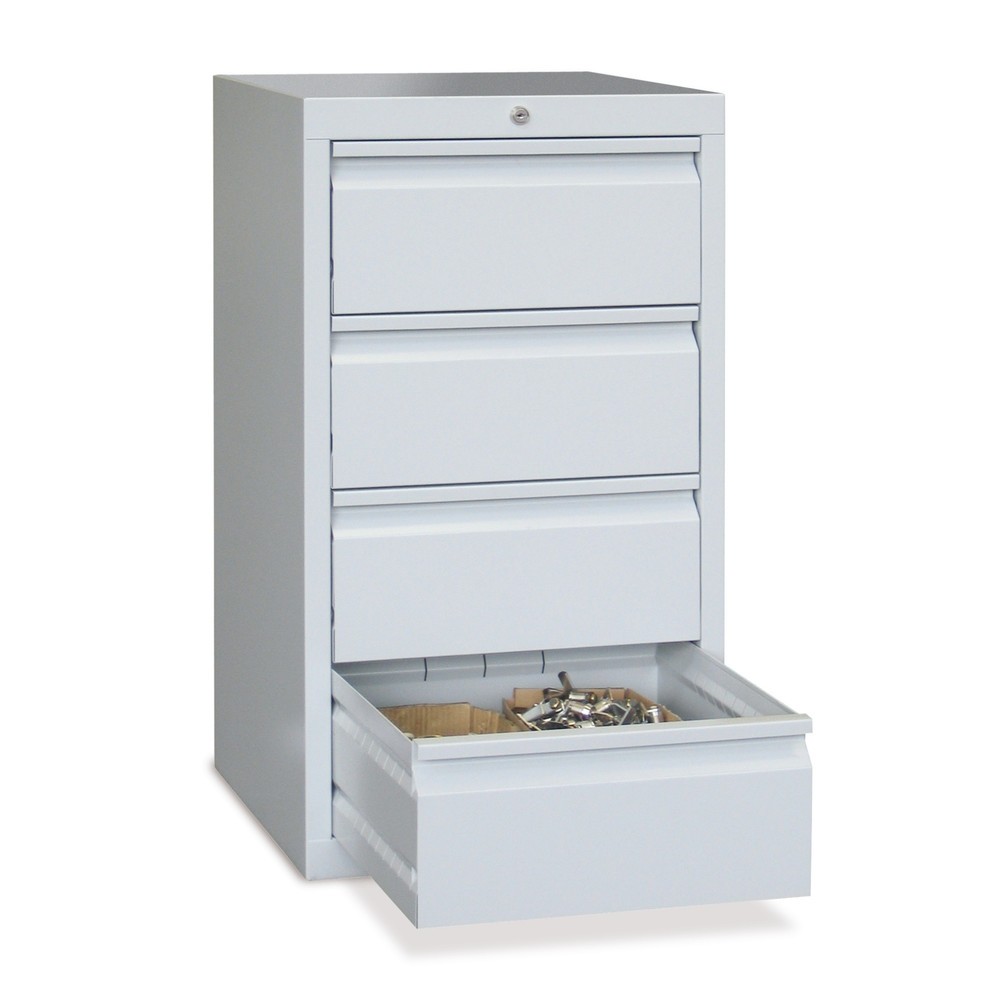 N° de l'image du produit 2 : Armoire à tiroirs légère PAVOY, guidage à coulissement, tiroirs 8 x 100 mm, largeur 500 mm, bleu clair, gris clair
