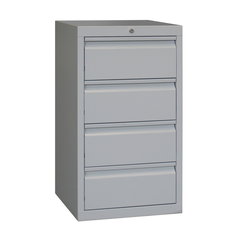 N° de l'image du produit 4 : Armoire à tiroirs légère PAVOY, guidage à coulissement, tiroirs 8 x 100 mm, largeur 500 mm, bleu clair, gris clair