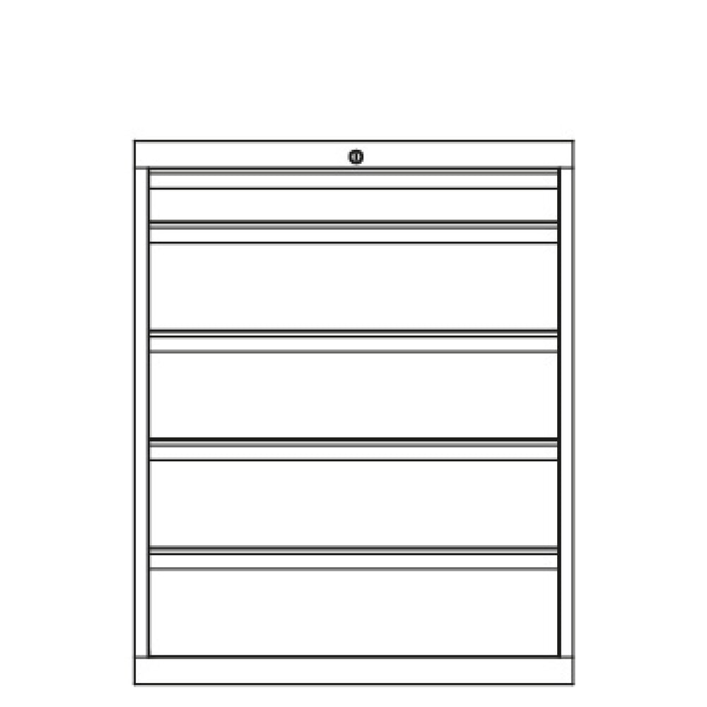 N° de l'image du produit 3 : Armoire à tiroirs PAVOY, hauteur 1 000 mm, tiroirs 1 x 100 mm + 4 x 200 mm, largeur 1 023 mm, gris clair, bleu clair