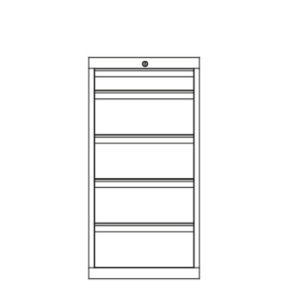 N° de l'image du produit 3 : Armoire à tiroirs PAVOY, hauteur 1 000 mm, tiroirs 1 x 100 mm + 4 x 200 mm, largeur 500 mm, gris clair, bleu ciel