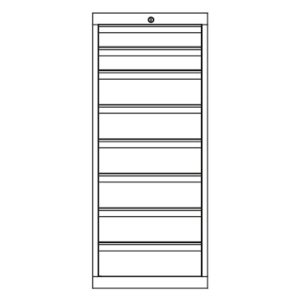 N° de l'image du produit 3 : Armoire à tiroirs PAVOY, hauteur 1 200 mm, tiroirs 2 x 100 mm + 6 x 150 mm, largeur 500 mm, blanc pur, blanc pur