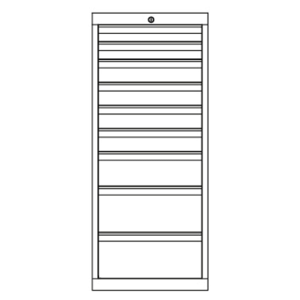 N° de l'image du produit 3 : Armoire à tiroirs PAVOY, hauteur 1 200 mm, tiroirs 2 x 75 mm + 4 x 100 + 1 x 150 mm + 2 x 200 mm, largeur 500 mm, gris clair, bleu clair