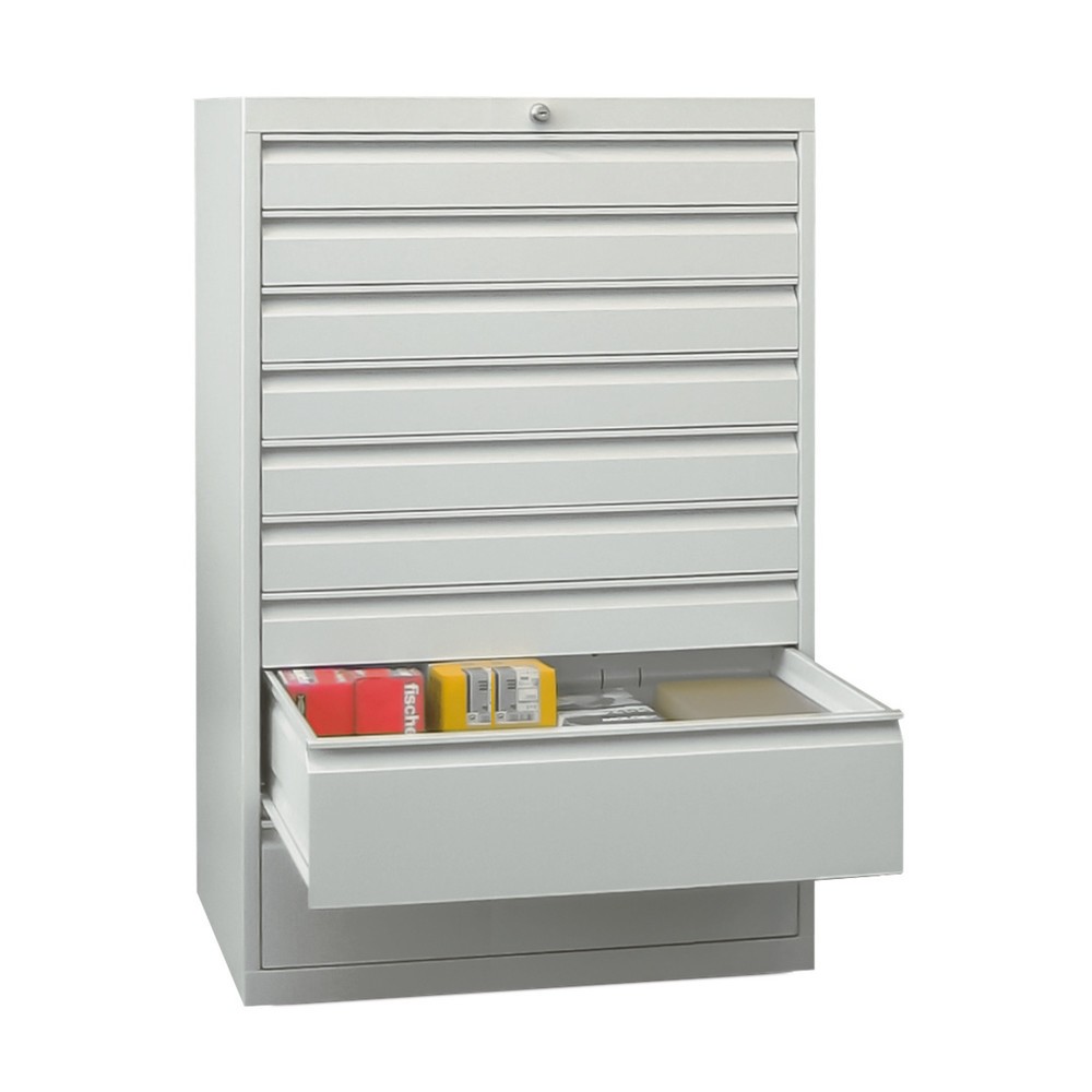 Illustration du produit: Armoire à tiroirs PAVOY, hauteur 1 200 mm, tiroirs 1 x 100 mm + 5 x 200 mm, largeur 1 023 mm, gris clair, gris clair