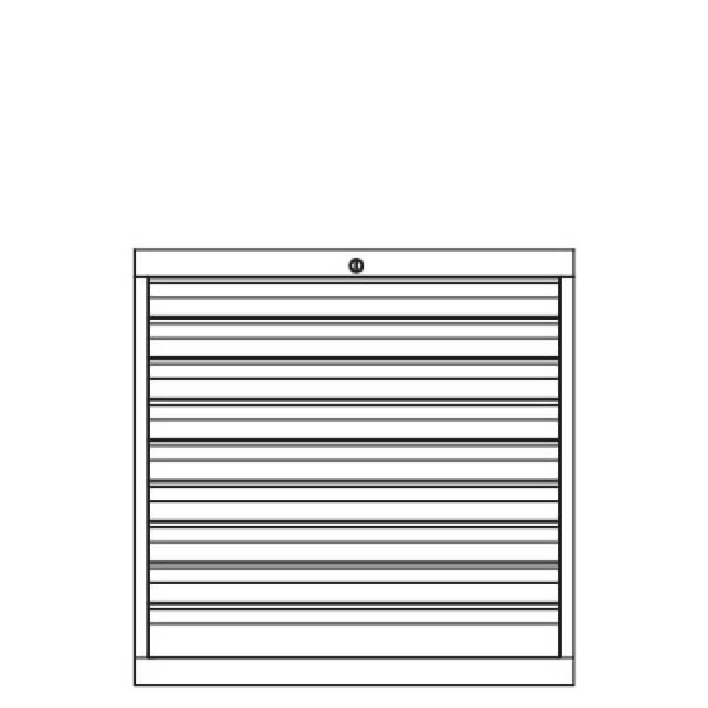 N° de l'image du produit 3 : Armoire à tiroirs PAVOY, hauteur 800 mm, tiroirs 2 x 100 mm + 4 x 125 mm, largeur 1 023 mm, gris clair, bleu gentiane