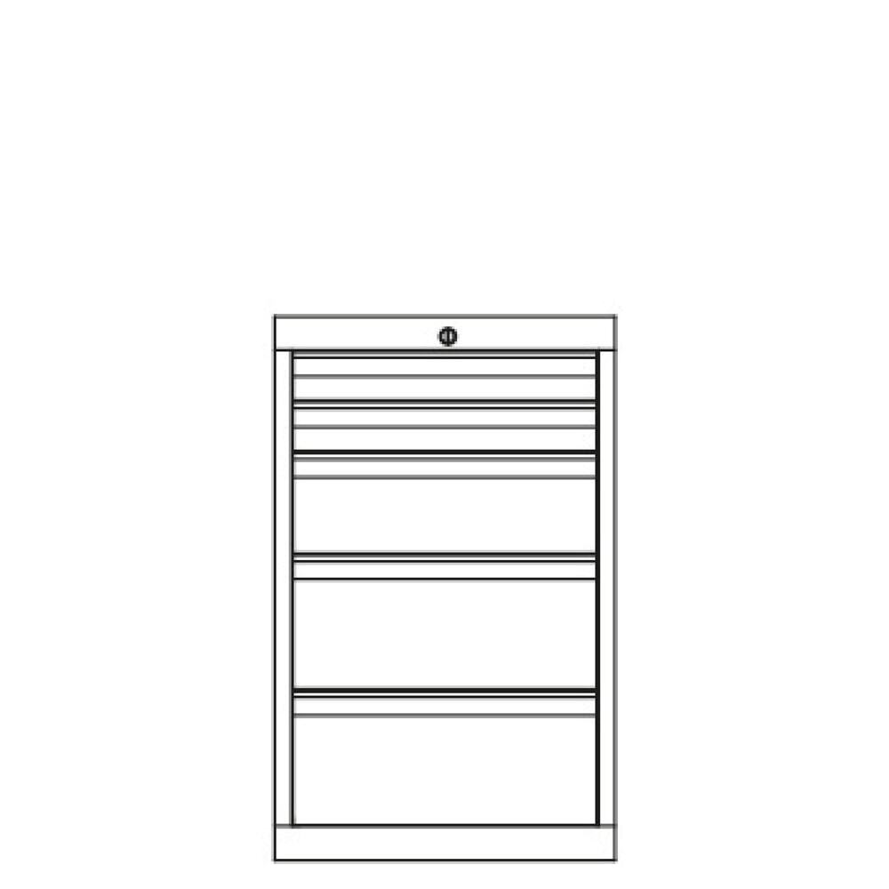 N° de l'image du produit 3 : Armoire à tiroirs PAVOY, hauteur 800 mm, tiroirs 2 x 75 mm + 1 x 150 mm + 2 x 200 mm, largeur 500 mm, gris clair, rouge rubis