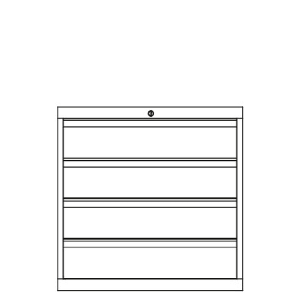 N° de l'image du produit 3 : Armoire à tiroirs PAVOY, hauteur 800 mm, tiroirs 4 x 175 mm, largeur 1 023 mm, gris clair, gris clair