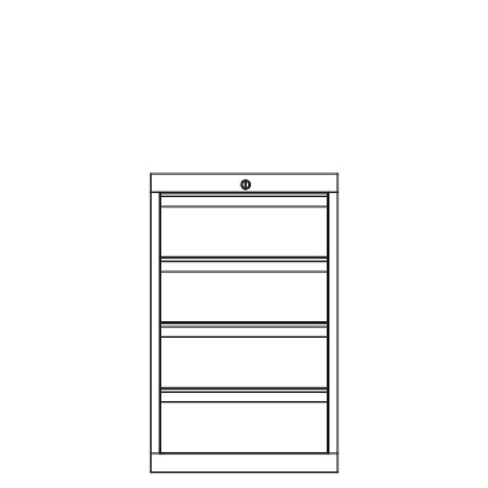 N° de l'image du produit 4 : Armoire à tiroirs PAVOY, hauteur 800 mm, tiroirs 4 x 175 mm, largeur 500 mm, gris clair, bleu gentiane