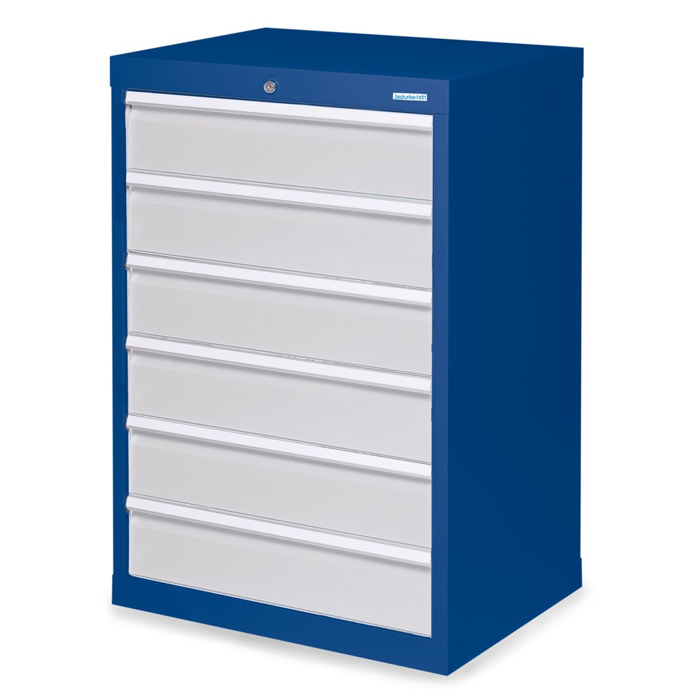 Illustration du produit: Armoire à tiroirs Profi, tiroirs de 6 x 150 mm, H x l x P 1 019 x 680 x 500 mm Bedrunka+Hirth, bleu gentiane, gris clair