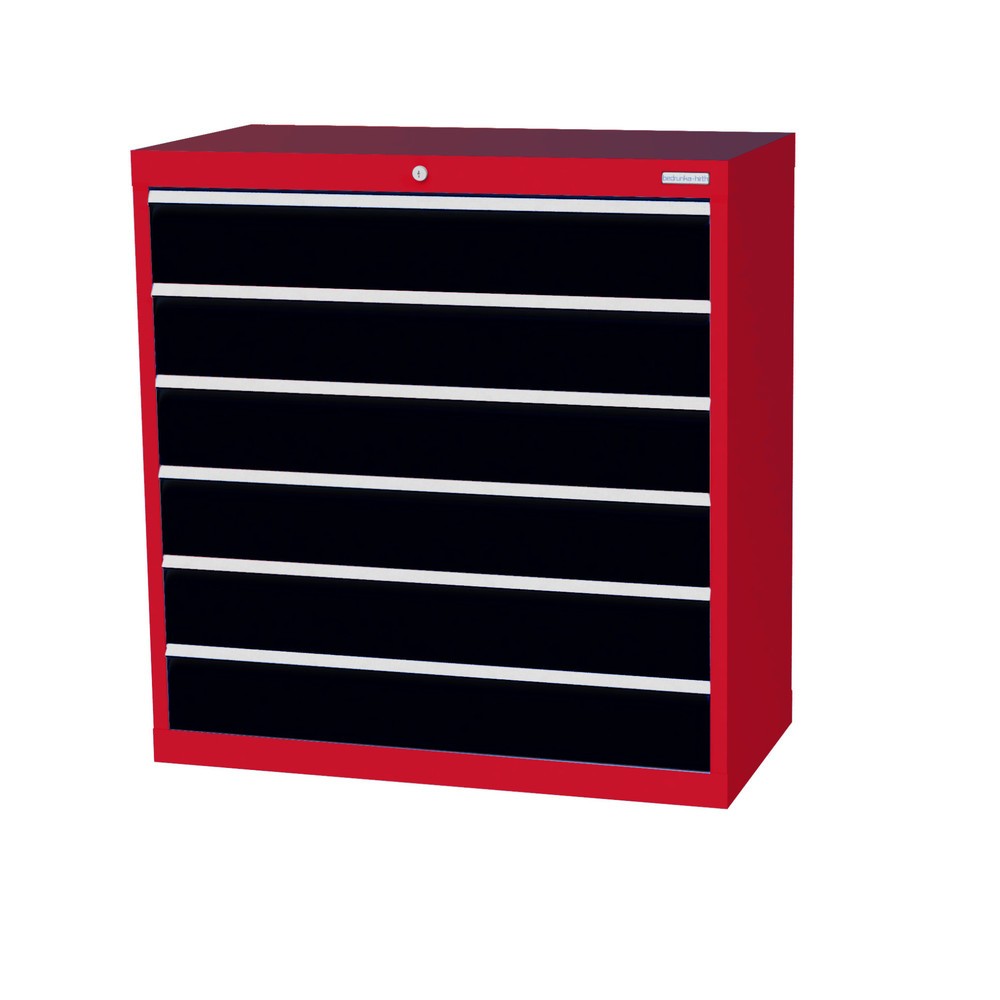 Illustration du produit: Armoire à tiroirs Profi, tiroirs de 6 x 150 mm, H x l x P 1 019 x 980 x 500 mm Bedrunka+Hirth, rouge signalisation, gris anthracite