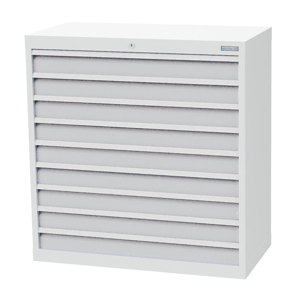 N° de l'image du produit 1 : Armoire à tiroirs Profi, tiroirs de 9 x 100 mm, H x l x P 1 019 x 980 x 500 mm Bedrunka+Hirth, gris clair, gris clair