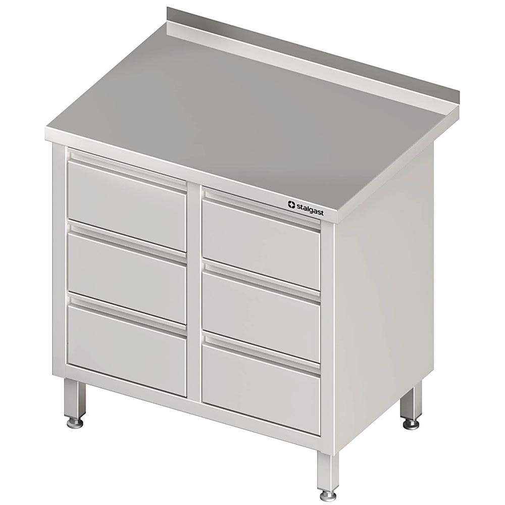 Illustration du produit: Armoire à tiroirs Stalgast avec 2x3 tiroirs, 840x600x850 mm, avec rebord, soudée