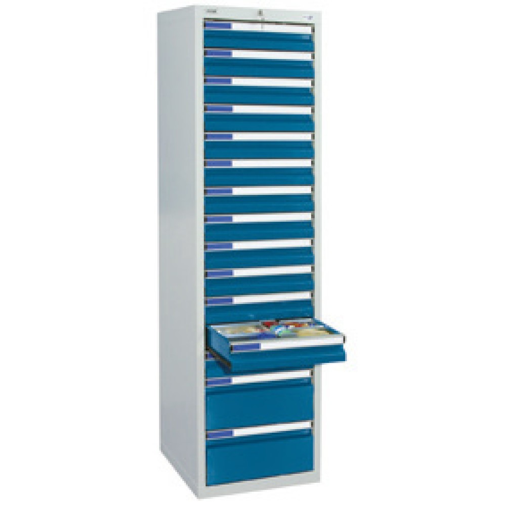 N° de l'image du produit 2 : Armoire à tiroirs stumpf® Premium, tiroirs de 17 x 100 mm, H x l x P 1 800 x 500 x 500 mm, gris clair