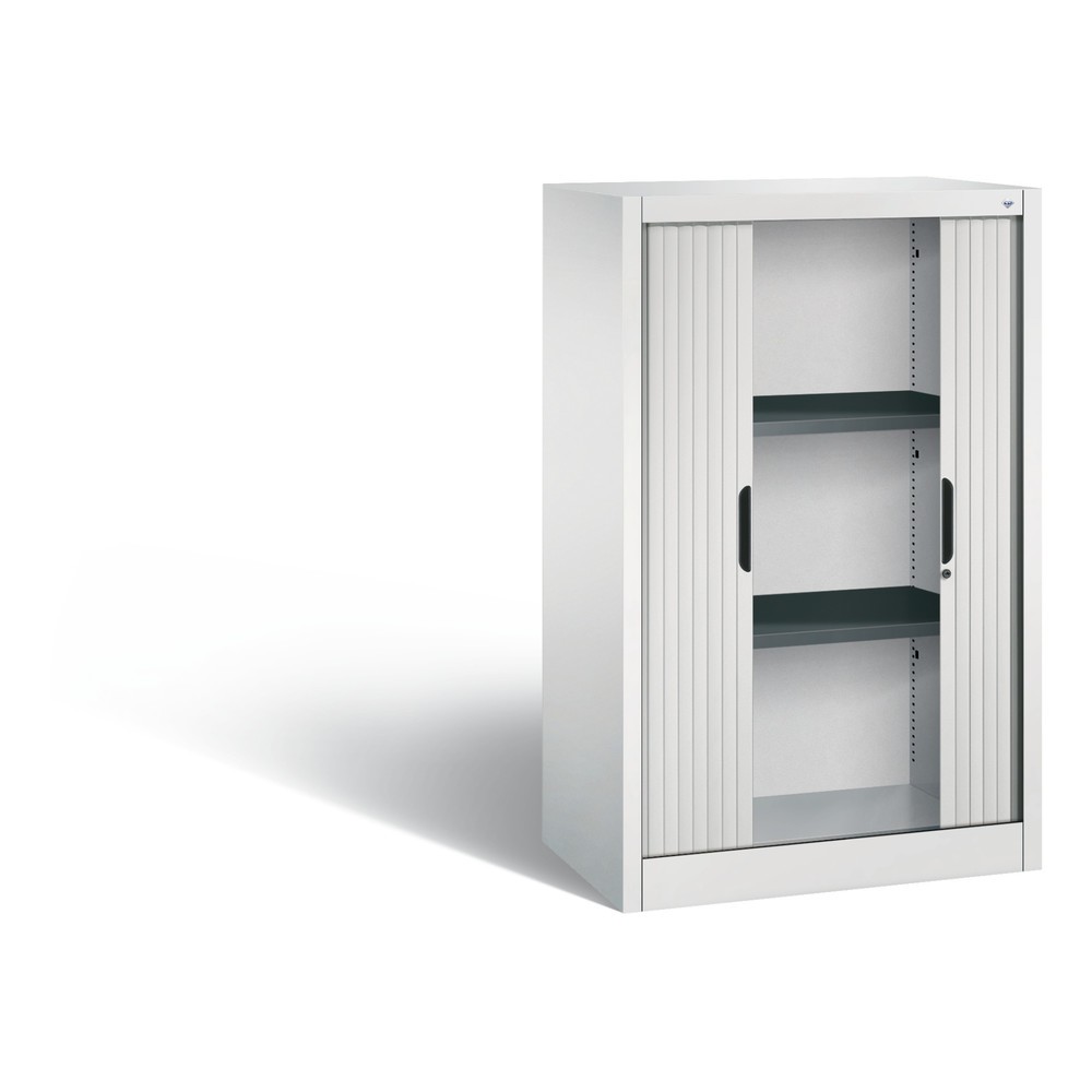 N° de l'image du produit 3 : Armoire à volet roulant C+P, 3 hauteurs de classeur, largeur 800 mm, gris clair
