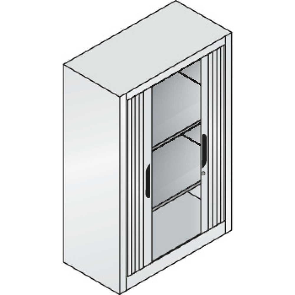 N° de l'image du produit 4 : Armoire à volet roulant C+P, 3 hauteurs de classeur, largeur 800 mm, gris clair
