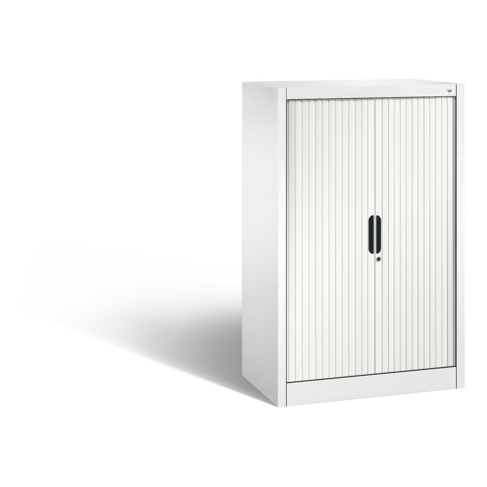 Illustration du produit: Armoire à volet roulant C+P, 3 hauteurs de classeur, largeur 800 mm, blanc pur