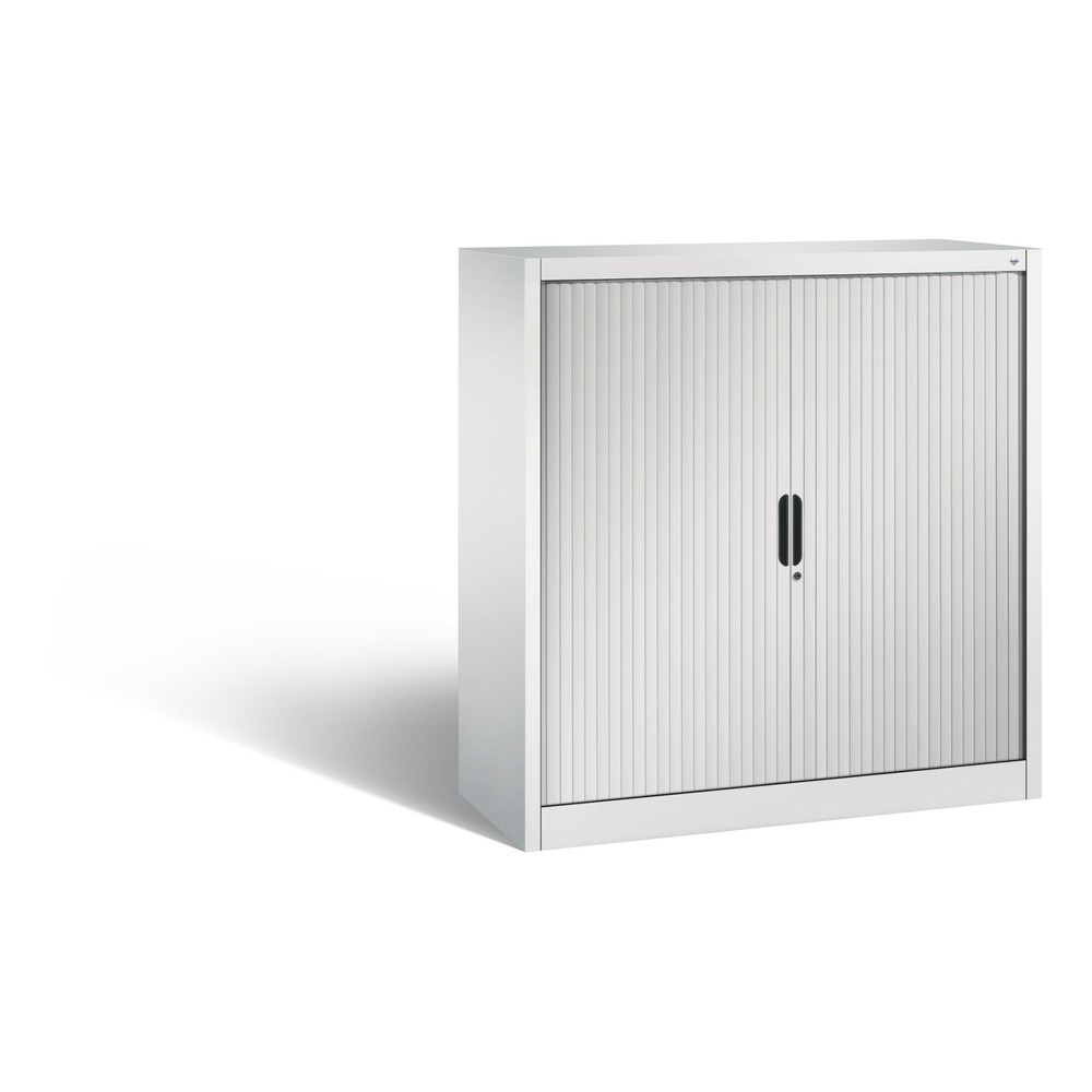 Illustration du produit: Armoire à volet roulant C+P, 3 hauteurs de classeur, largeur 1 200 mm, gris clair
