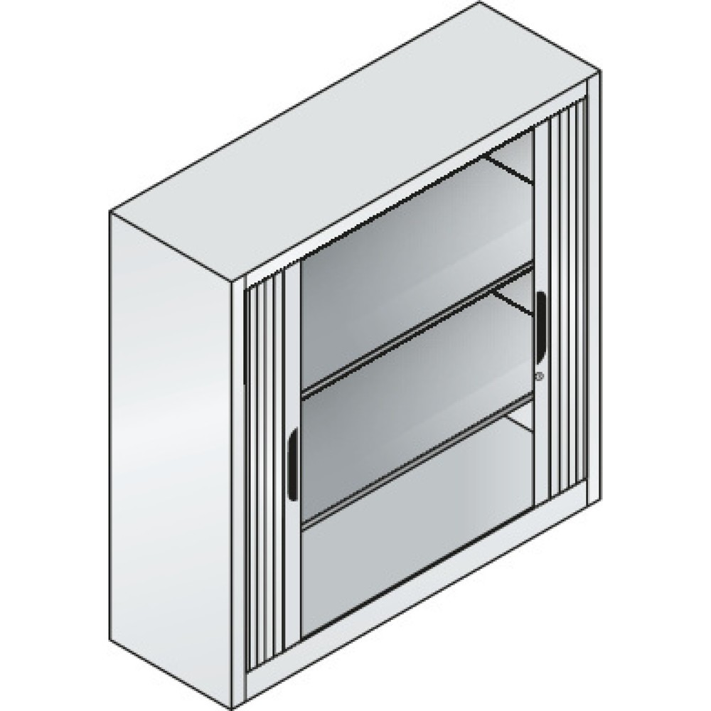 N° de l'image du produit 3 : Armoire à volet roulant C+P, 3 hauteurs de classeur, largeur 1 200 mm, blanc pur