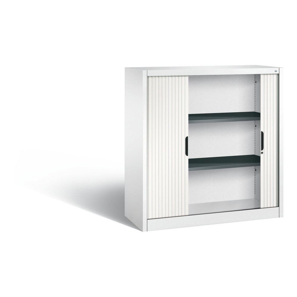 N° de l'image du produit 4 : Armoire à volet roulant C+P, 3 hauteurs de classeur, largeur 1 200 mm, blanc pur