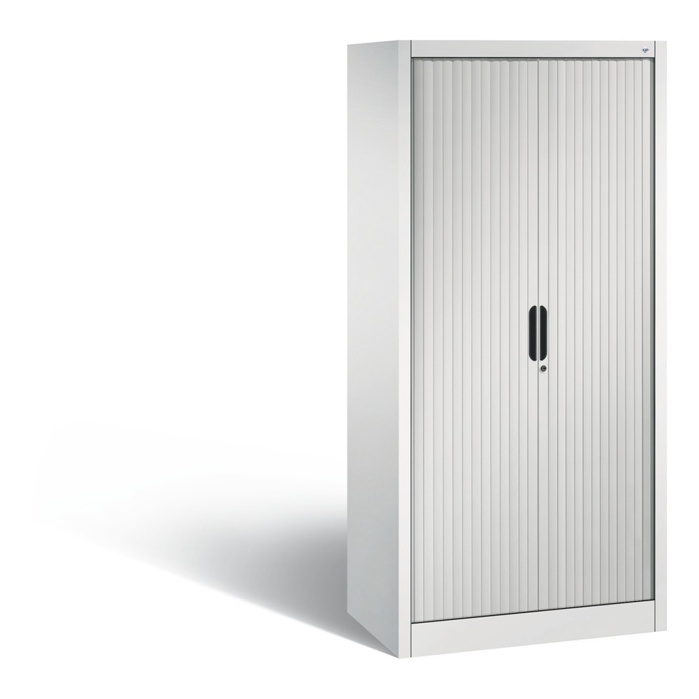 Illustration du produit: Armoire à volet roulant C+P, 4 hauteurs de classeur, largeur 800 mm, gris clair
