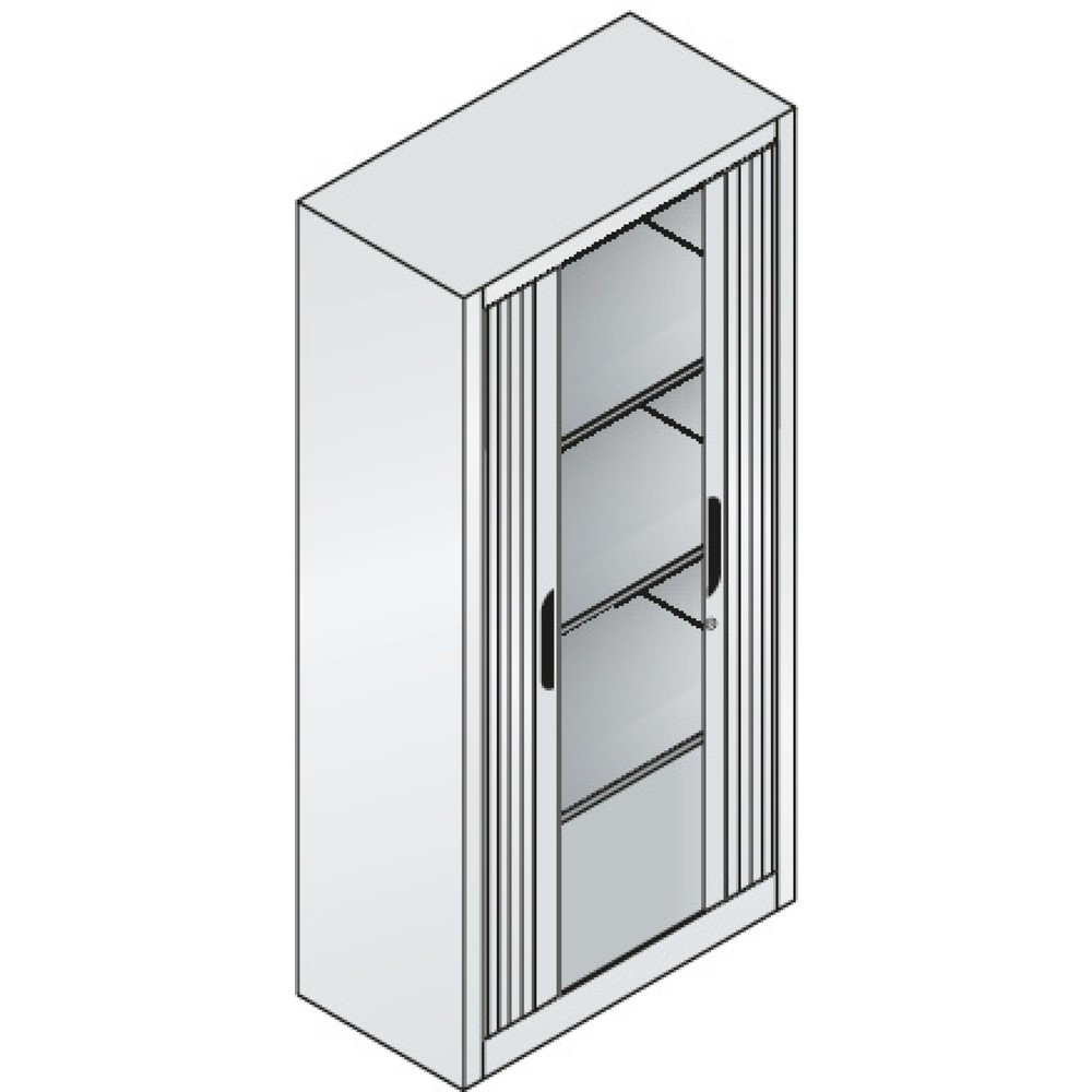 N° de l'image du produit 4 : Armoire à volet roulant C+P, 4 hauteurs de classeur, largeur 800 mm, gris clair