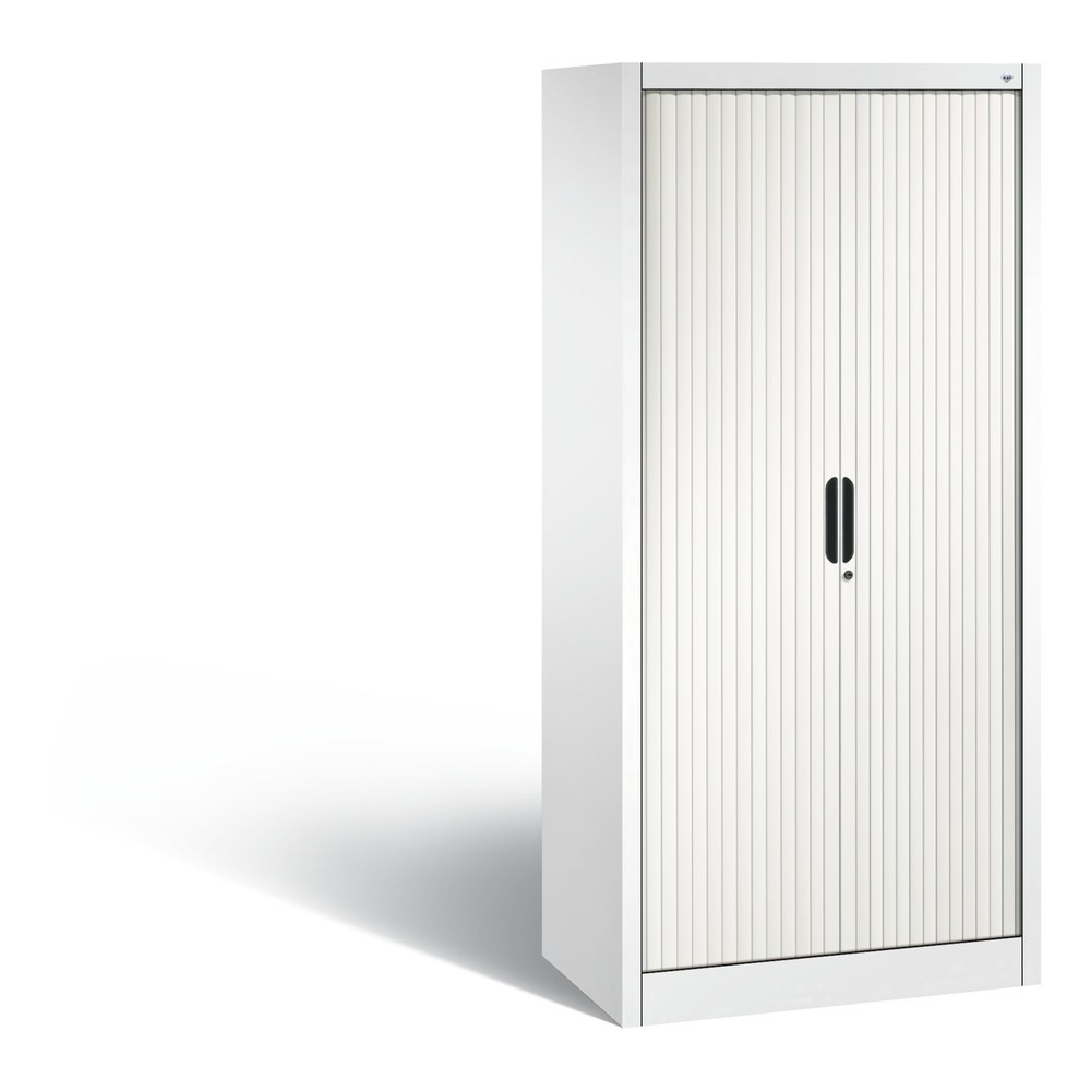Illustration du produit: Armoire à volet roulant C+P, 4 hauteurs de classeur, largeur 800 mm, blanc pur
