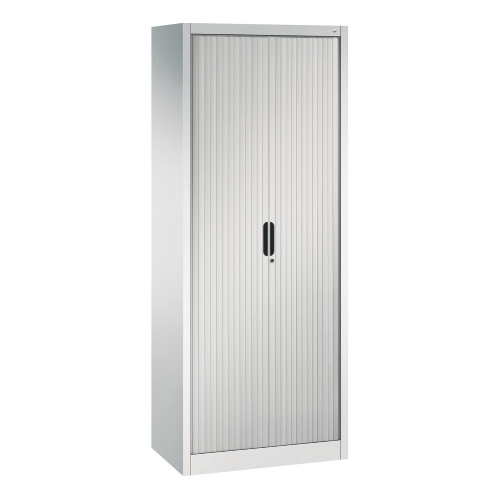 Illustration du produit: Armoire à volet roulant C+P, 5 hauteurs de classeur, largeur 800 mm, gris clair