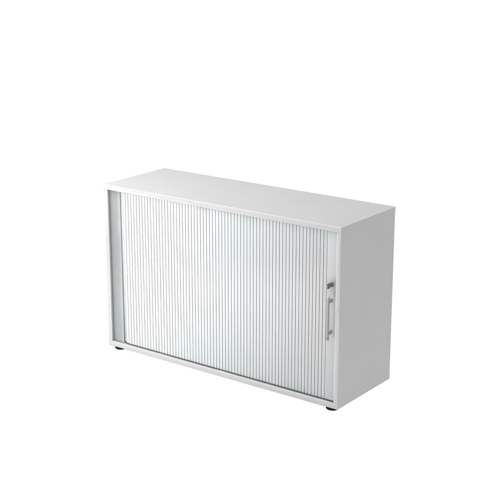 Illustration du produit: Armoire à volet roulant Hammerbacher hor. 2OH 120 cm RE blanc/argenté