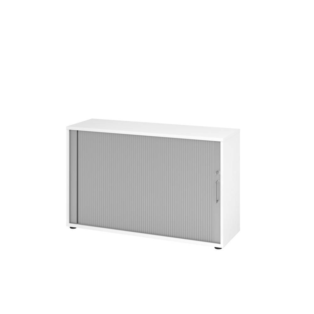 Illustration du produit: Armoire à volet roulant Hammerbacher hor. 2OH 120 cm BS blanc/argenté